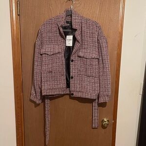 Women's Tweed Jacket - Red and White